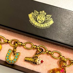 Juicy Couture Rare Limited Edition Gold Plated 3 Removable Charm Bracelet Y2K